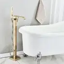 Смеситель для ванны REA CARAT BRUSHED GOLD золотой матовый напольный (REA-B6522)