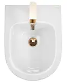 Подвесное биде REA CARLO MINI WHITE GOLD EDGE белое (REA-C6990)