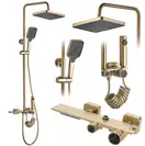 Душевой гарнитур REA HELIX BRUSHED GOLD с изливом (REA-P6621)