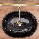 Умивальник (раковина) REA AMELIA BLACK MARBLE SHINY накладний чорний (REA-U8000)