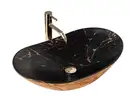 Умывальник (раковина) REA ROYAL IN BLACK MARBLE GOLD накладной (REA-U8008)
