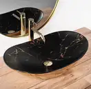 Умывальник (раковина) REA ROYAL IN BLACK MARBLE GOLD накладной (REA-U8008)