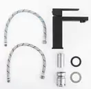 Змішувач для раковини (умивальника) Yoka FOST BLACK чорний низький (BU.FOST-BLK)