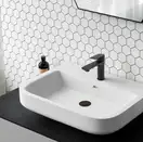 Змішувач для раковини (умивальника) Yoka HUMA 24 BLACK чорний низький (BU.HUMA-24-BLK)