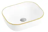 Умывальник (раковина) MEXEN RITA WHITE GOLD EDGE накладной (MEX-21084505)