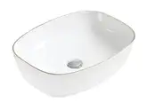 Умывальник (раковина) MEXEN LITA WHITE GOLD EDGE накладной (MEX-22124905)