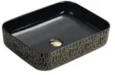 Умывальник (раковина) MEXEN LORITA BLACK GOLD с узором накладной (MEX-22135163)