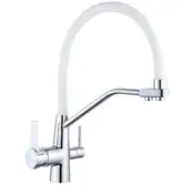 Смеситель для кухни MEXEN DUO WHITE\CHROME на две воды (MEX-671701-02)