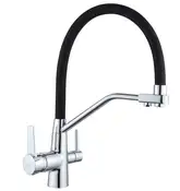 Смеситель для кухни MEXEN DUO BLACK CHROME на две воды (MEX-671701-07)