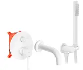 Смеситель для ванны и душа REA LUNGO WHITE MATT + BOX скрытого монтажа (REA-B6440)