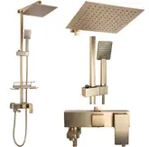 Душевой гарнитур REA JACK BRUSHED GOLD с изливом (REA-P7050)