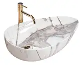 Умывальник (раковина) REA GRETA 65 THUNDER SHINY накладной мрамор (REA-U6500)