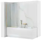 Шторка для ванны REA ELEGANT BRUSHED GOLD 70 постоянная (REA-W6600)