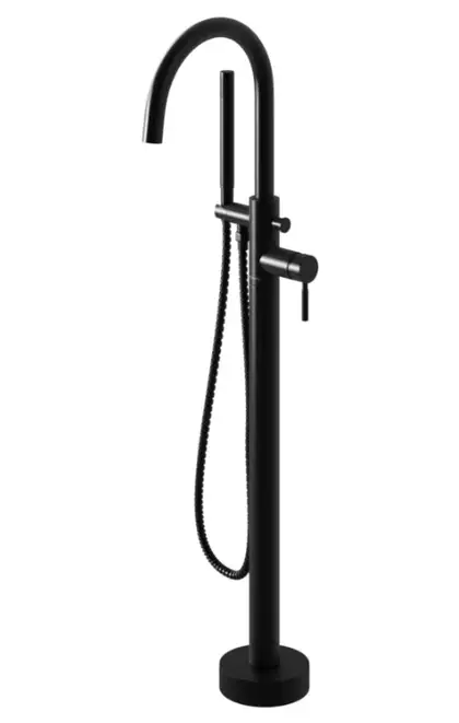 Смеситель для ванны KOHLMAN ROXIN BLACK напольный (QF1165RB)