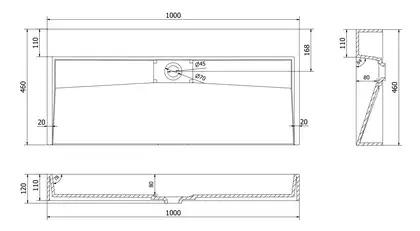 Умывальник (раковина) MEXEN AVA 100 BLACK MATT B/O накладной подвесной (MEX-23011070) Умывальник (раковина) MEXEN AVA 100 BLACK MATT B/O накладной подвесной (MEX-23011070)