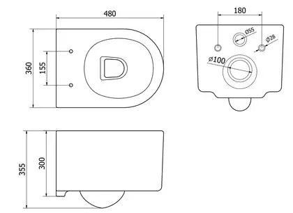 Підвісний унітаз MEXEN SOFIA BLACK MATT (MEX-3354XX85) Підвісний унітаз MEXEN SOFIA BLACK MATT (MEX-3354XX85)