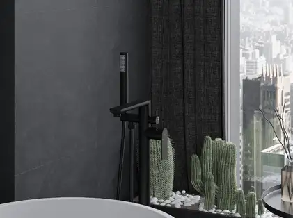 Смеситель для ванны MEXEN LEDA BLACK напольный (MEX-75633-70) Смеситель для ванны MEXEN LEDA BLACK напольный (MEX-75633-70)