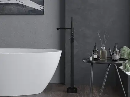 Смеситель для ванны MEXEN LEDA BLACK напольный (MEX-75633-70) Смеситель для ванны MEXEN LEDA BLACK напольный (MEX-75633-70)