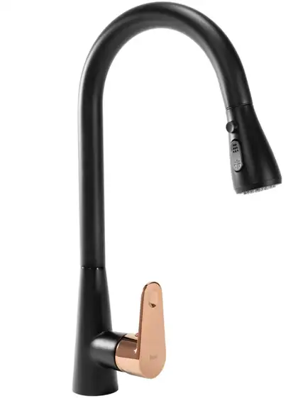 Смеситель для кухни REA MILD BLACK ROSE GOLD черный\розовое золото (REA-B4801) Смеситель для кухни REA MILD BLACK ROSE GOLD черный\розовое золото (REA-B4801)
