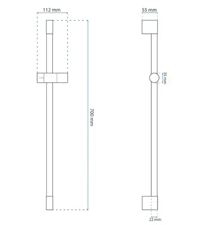Rea 01 Душевая штанга с держателем, черный (REA-P5983) Rea 01 Душевая штанга с держателем, черный (REA-P5983)