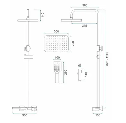 Rea Helix Душевой гарнитур с изливом, хром (REA-P6620)