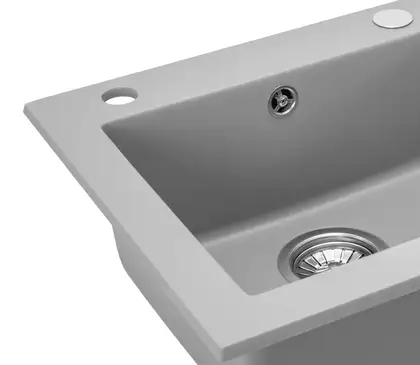 Гранитная кухонная мойка REA WEST GREY серая (ZLE-00122)