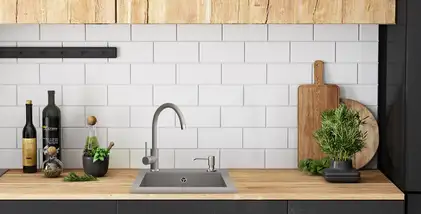 Гранитная кухонная мойка REA WEST GREY серая (ZLE-00122)