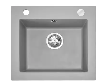 Гранитная кухонная мойка REA WEST GREY серая (ZLE-00122)