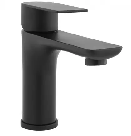 Змішувач для раковини (умивальника) Yoka HUMA 24 BLACK чорний низький (BU.HUMA-24-BLK)