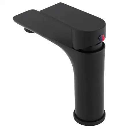 Змішувач для раковини (умивальника) Yoka HUMA 24 BLACK чорний низький (BU.HUMA-24-BLK)