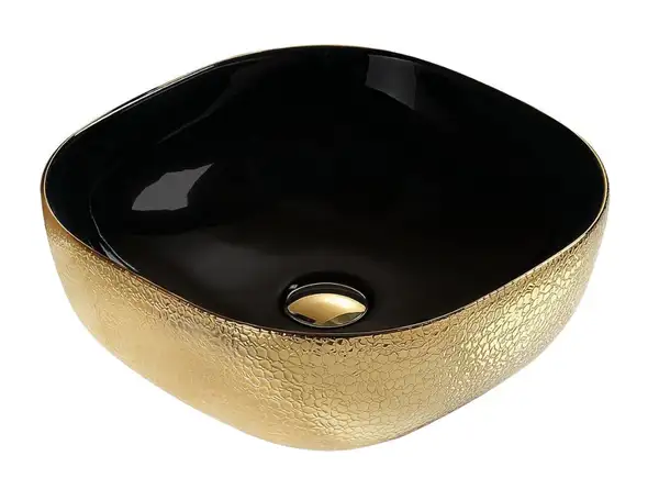 Умывальник (раковина) MEXEN VERA GOLD BLACK с узором накладной (MEX-21074177)