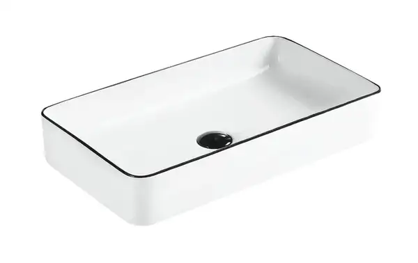 Умывальник (раковина) MEXEN NADIA 60 WHITE BLACK EDGE накладной белый (MEX-21616007)