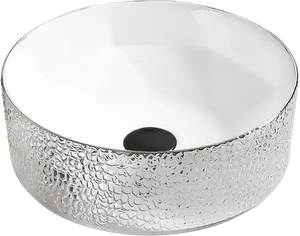 Умывальник (раковина) MEXEN CLARISA SILVER WHITE с узором накладной (MEX-22074154)