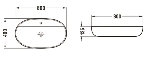 Умывальник (раковина) MEXEN ADEL 80 BLACK MAT накладной (MEX-22168085)