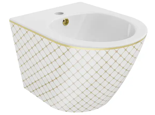 Подвесное биде MEXEN LENA WHITE DIAMOND GOLD (MEX-35224809)