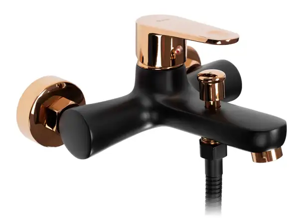 Смеситель для ванны и душа REA MILD BLACK ROSE GOLD черный\розовое золото (REA-B4813)