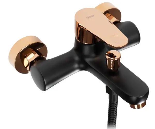 Смеситель для ванны и душа REA MILD BLACK ROSE GOLD черный\розовое золото (REA-B4813)