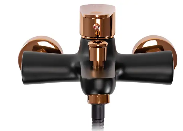 Смеситель для ванны и душа REA MILD BLACK ROSE GOLD черный\розовое золото (REA-B4813)