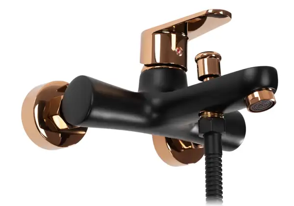 Смеситель для ванны и душа REA MILD BLACK ROSE GOLD черный\розовое золото (REA-B4813)