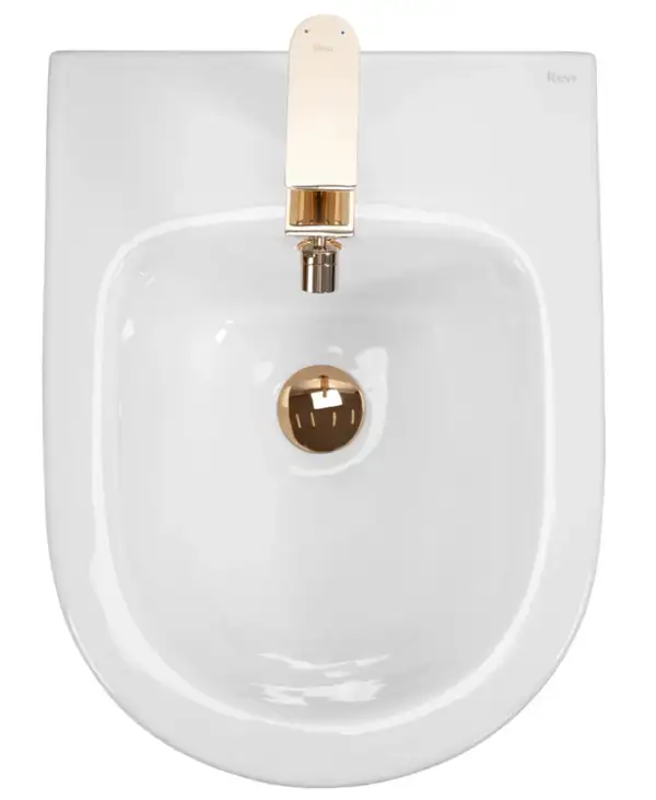 Подвесное биде REA CARLO MINI WHITE GOLD EDGE белое (REA-C6990)