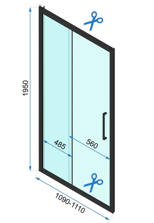 Душевая дверь REA RAPID SLIDE 110 CHROME (REA-K5601)