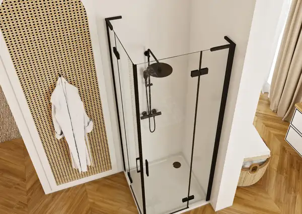Душевая кабина REA HUGO BLACK 80*80 двойная (REA-K6600)