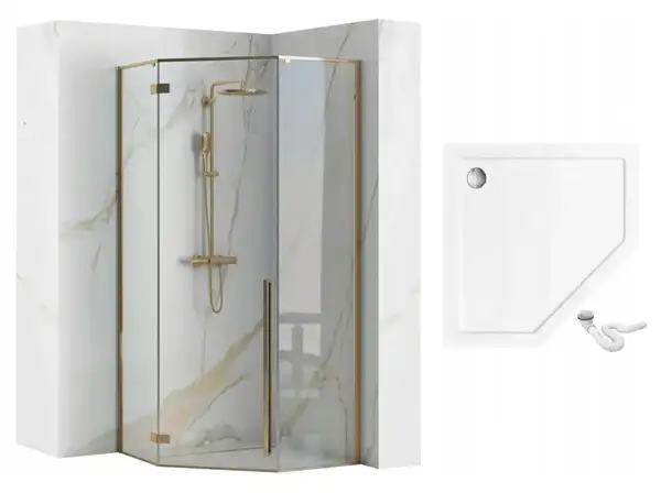 Душова кабіна REA DIAMOND GOLD 80*80 (REA-K6615)