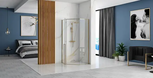 Душова кабіна REA DIAMOND GOLD 80*80 (REA-K6615)