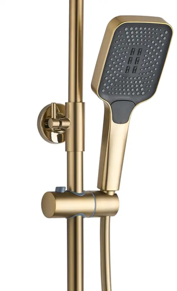Душевой гарнитур REA HELIX BRUSHED GOLD с изливом (REA-P6621) Душевой гарнитур REA HELIX BRUSHED GOLD с изливом (REA-P6621)