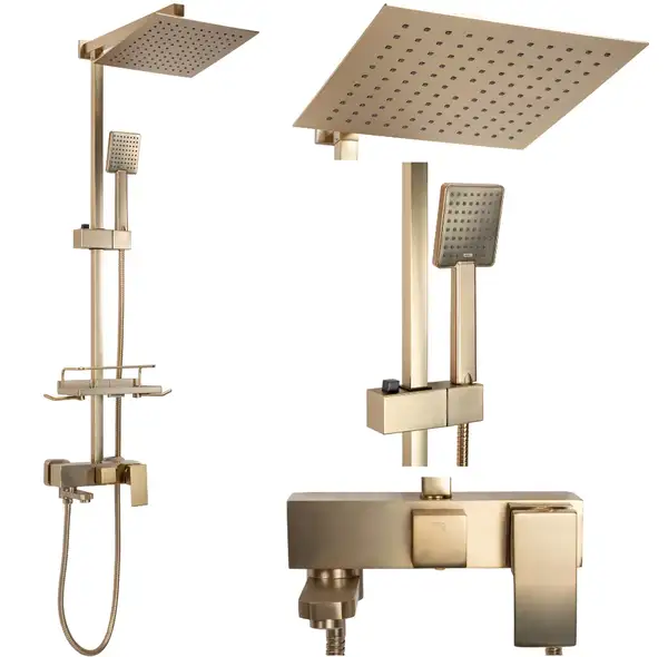 Душевой гарнитур REA JACK BRUSHED GOLD с изливом (REA-P7050)