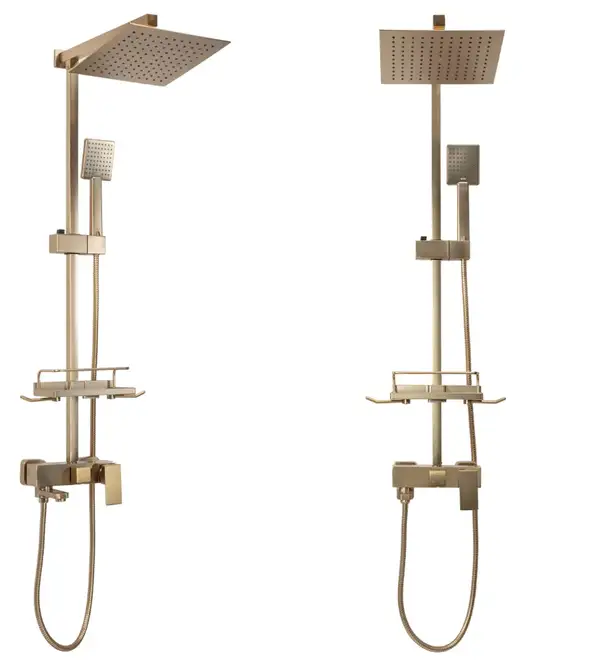 Душевой гарнитур REA JACK BRUSHED GOLD с изливом (REA-P7050)