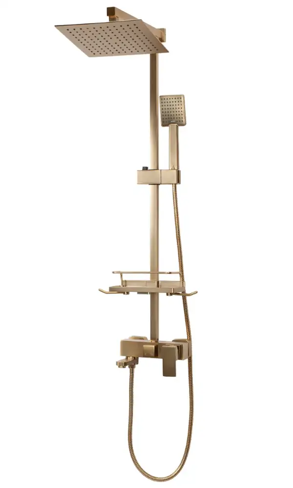 Душевой гарнитур REA JACK BRUSHED GOLD с изливом (REA-P7050)