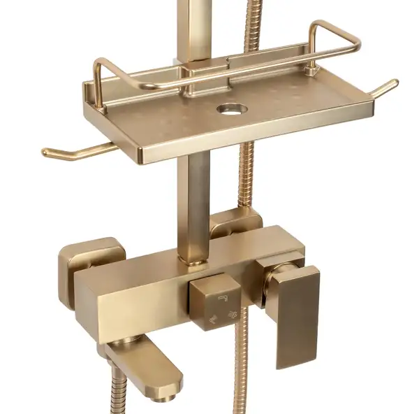 Душевой гарнитур REA JACK BRUSHED GOLD с изливом (REA-P7050)