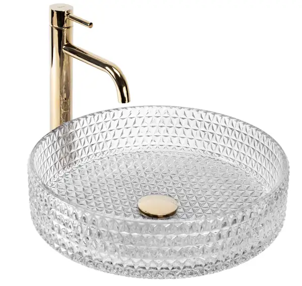 Умивальник (раковина) REA CRISTAL TRANSPARENT 40 накладний (REA-U0284)